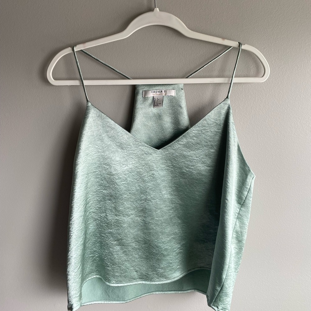 Forever 21 Metallic Green Tank
